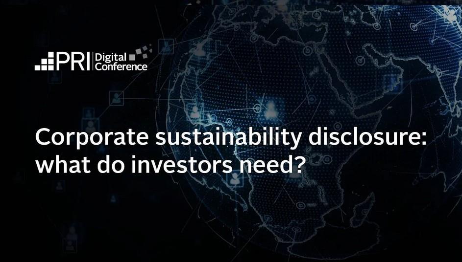 Corporate Sustainability Disclosure: what do investors need? | Webinar ...