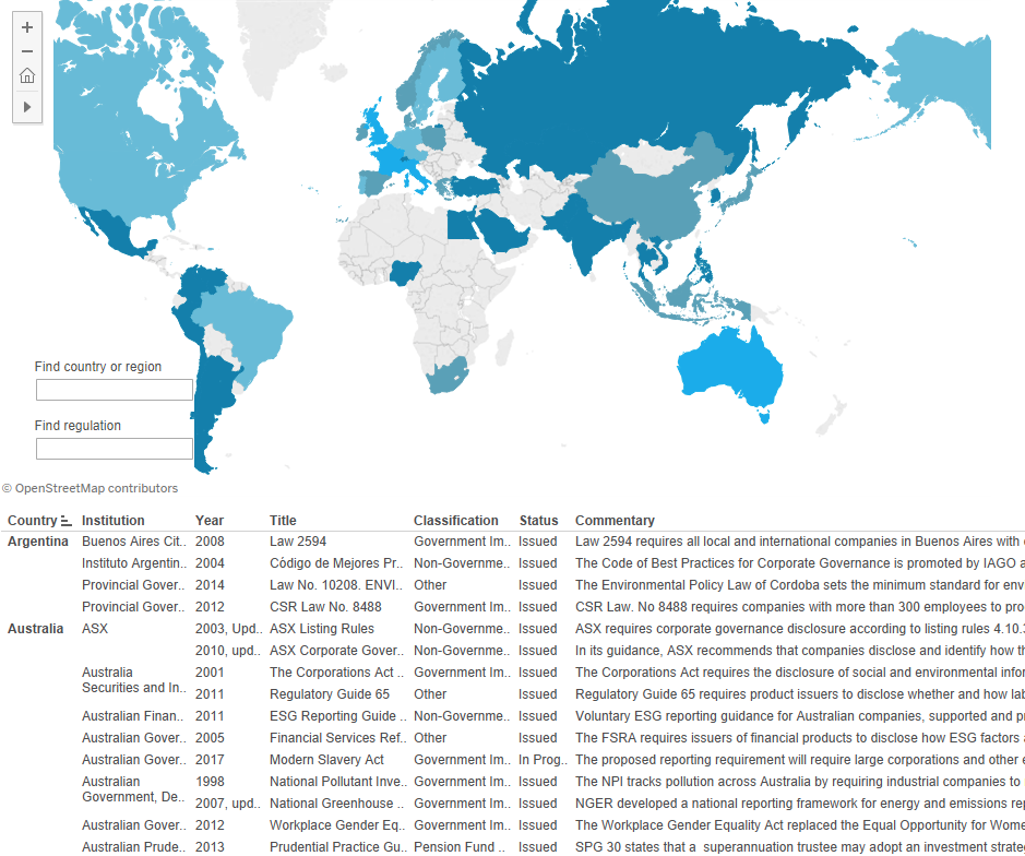 Responsible investment regulation map | Reports/Guides | PRI