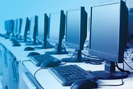 实验室整齐地放置了计算机95107219复制