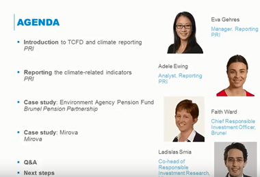 满足2018年PRI报告框架中TCFD的建议