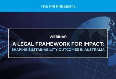 A Legal Framework for Impact - Shaping Sustainability Outcomes in Australia