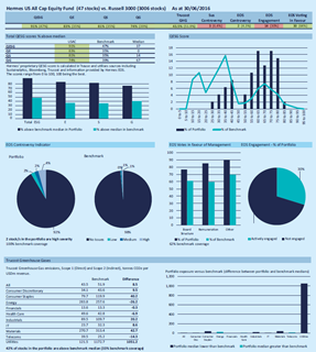 Output of the ESG portfolio monitor
