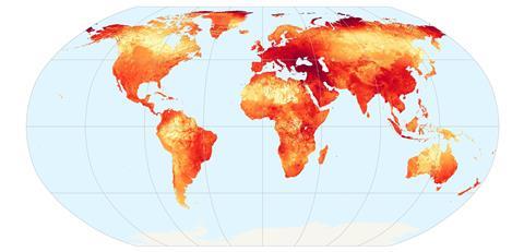 Hotspots of atmosphere depletion are found in Eastern Europe, South/South-East Asia and the Middle East.