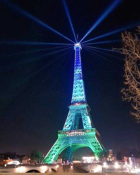 Eiffel Tower during the One Planet Summit