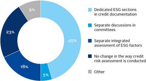 Pie chart showing changes by CRAs to credit risk assessment process