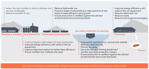 Mowi's focus on sustainability across its value chain