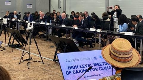 PRI CEO David Atkin speaking at the Caring for Climate High Level Meeting at COP27