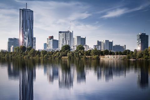 Photo of the Vienna financial district skyline