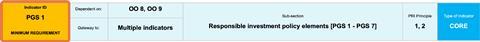 Image of a core indicator in the Reporting Tool relevant to the minimum requirements