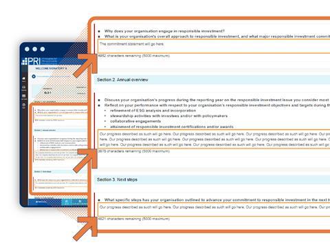 Image showing how pre-filled responses appear in the Reporting Tool