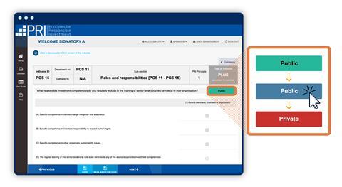 Image showing how to set the disclosure status of indicators