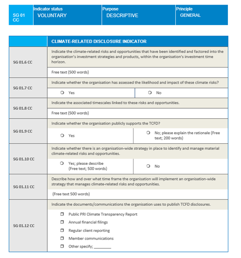 Sub-set of PRI climate risk indicators to become mandatory in 2020