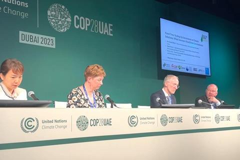 David Atkin taking part in an Investor Agenda panel discussion at COP28